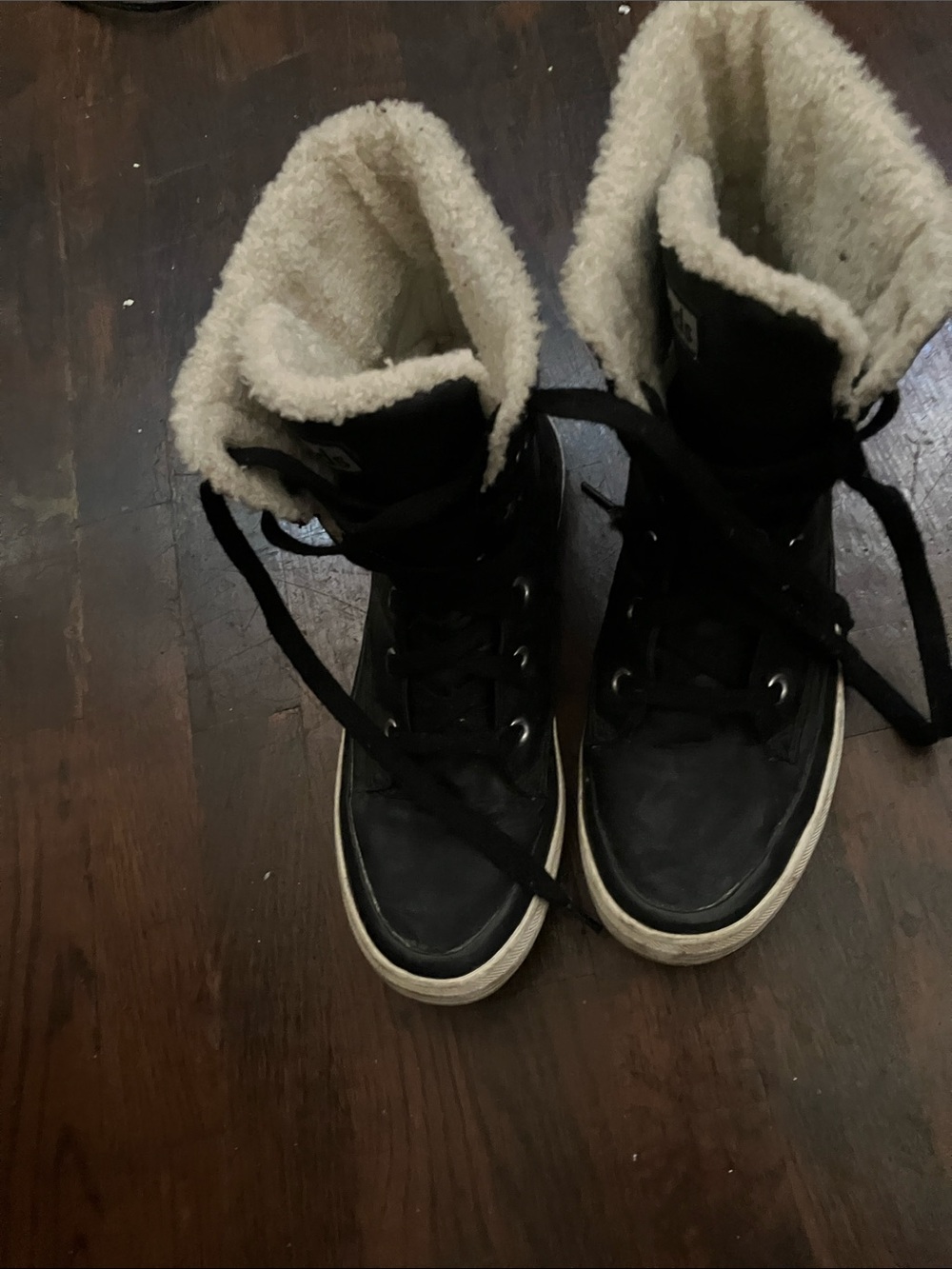 Keds Black High-Top Sneakers with Cream Lining